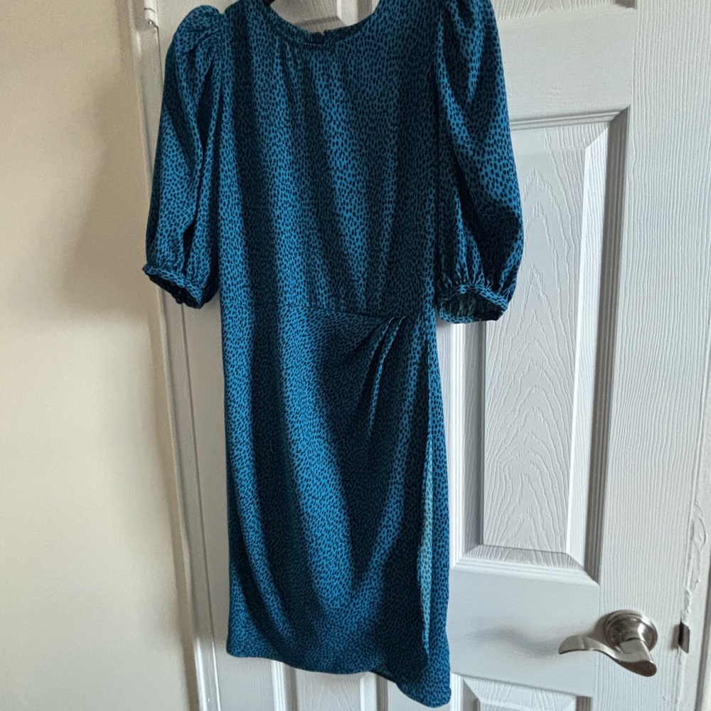 Banana Republic Elegant Blue Patterned Dress